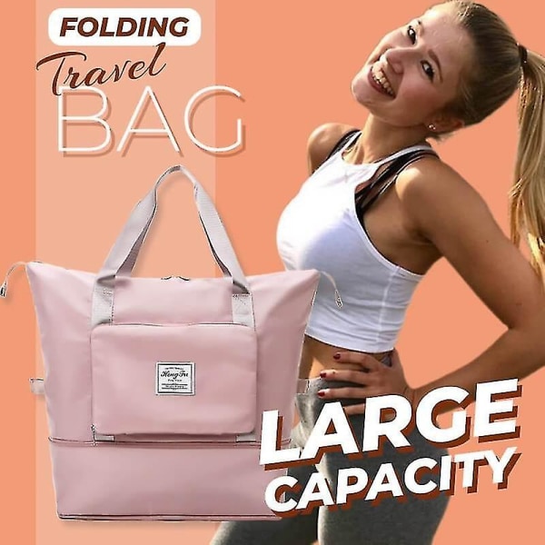 Nya vikbara resväskor med stor kapacitet Vattentät handväska Reseväskor Kvinnor Multifunktionella resväskor Medium Gray