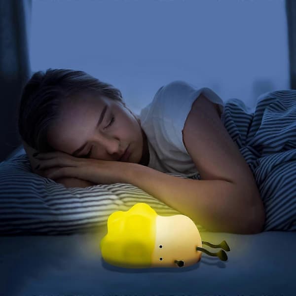 Sød grøn kål natlampe - 3 tilstande, silikonelampe til soveværelse, børneværelse, børnegave Green