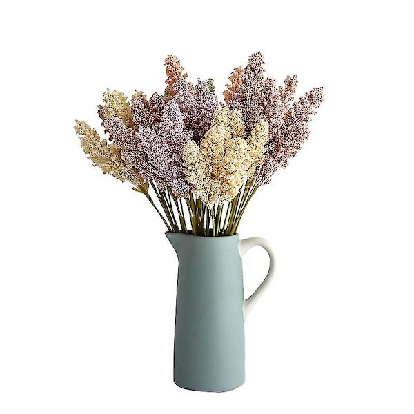 12 stk hveteøre kunstige blomster minibær brudebukett blomster til hjemmeinnredning bryllup Pink