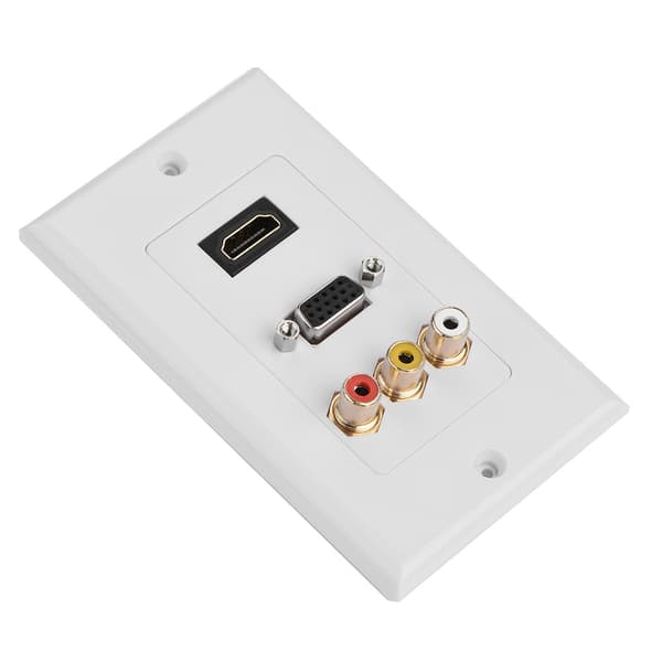 Multifunktions vægpanel med HDMI, VGA og RCA-porte