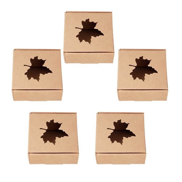 50-pack Kraftpapper Presentförpackning Lönnbladsmönster Bröllopsgåva Liten Presentförpackning