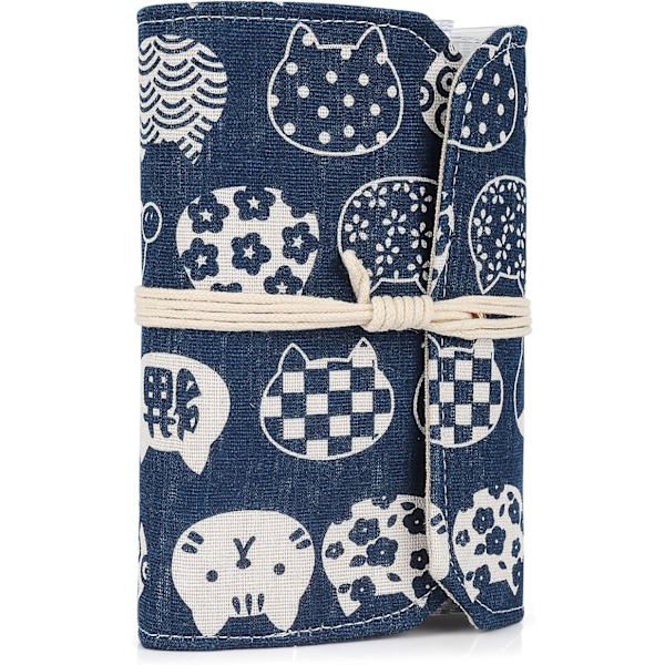 【BQ】Circular Knitting Needle Case for Storage, Compact Empty Circular Needle Case, Circular Needle Holder with 11 Clear Zipper Pockets Blue