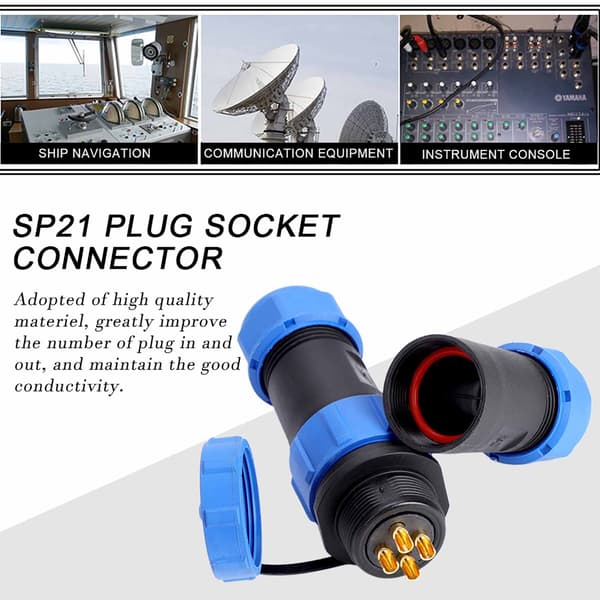 SP21 IP68 4-pin vanntett luftfartsplugg inline-kontaktkabel