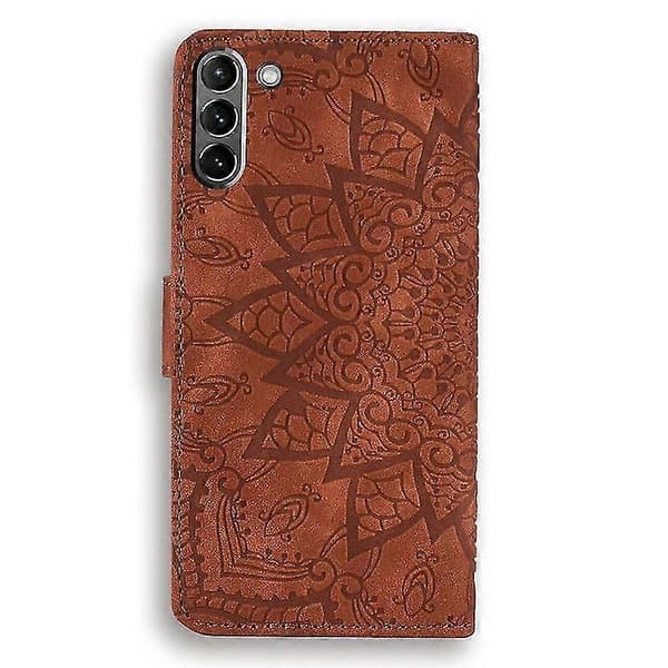 Plånboksfodral för S21 Fe 5g PU-flipfodral Mandala Brown