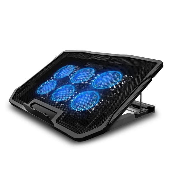 Laptop Kølepude med LED Lys Dobbelt USB Ventilator Stand til Notebook PC