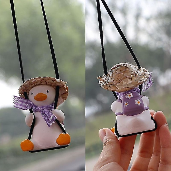 Swing Duck Car Ornament Söt Swing Duck On The Car Backspegelhänge B B