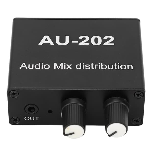 2 Input 2 Output 3.5mm Stereo Mixer Audio Forstærker Plug Play Aluminium Legering