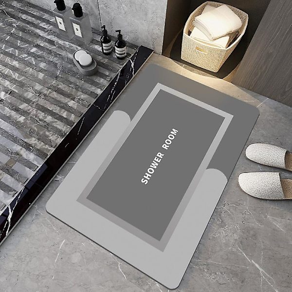 Kiselgur Absorberande fotmattor Halkfri mattfilt Square light grey 40x60cm