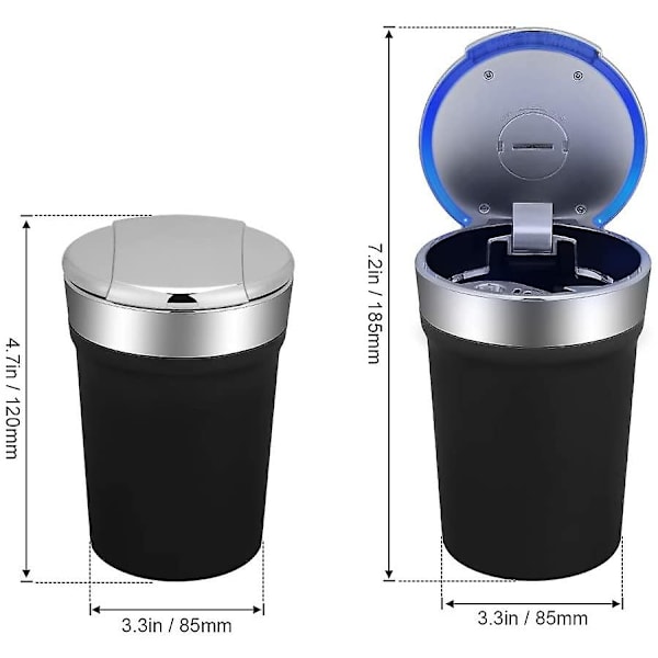 Bil Led askebeger laget av sinklegering med lokk og led lysholder