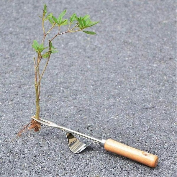 Hand Weeder Stainless Steel Manual Root Weeding Fork Wood Handle Weeding Tool