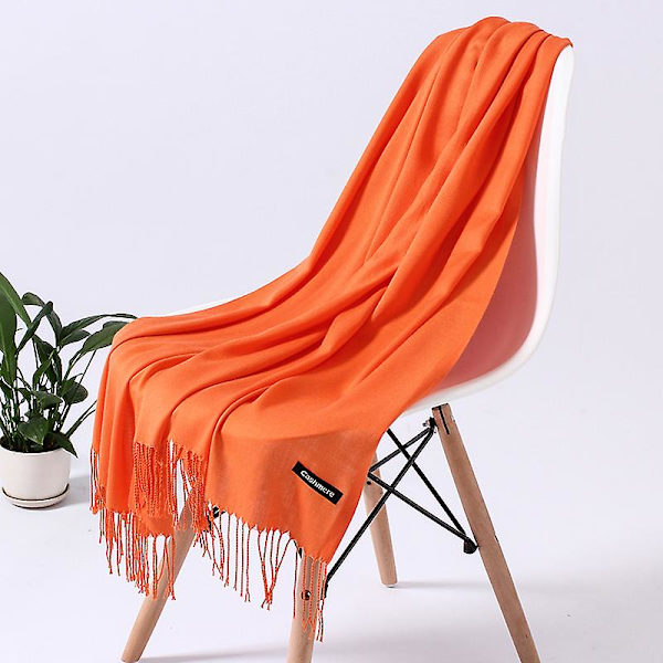 Mode Enfärgad 2022 Dam Halsduk Vinter Hijabs Tofsar Långa Damsjalar Cashmere Like Pashmina Bandana Halsdukar Wraps Echarpe FYR110-34