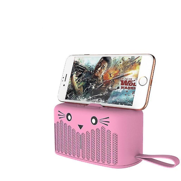 Søt trådløs Bluetooth-høyttaler Cat Portable Mini Cartoon Audio-utstyr Pink