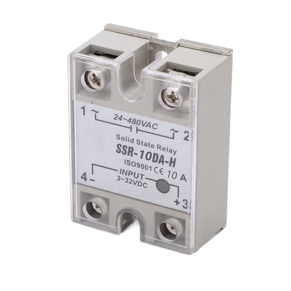10A Enkeltfaset Solid State Relé SSR Modul 3 32VDC 24 480VAC Kontrollsystem