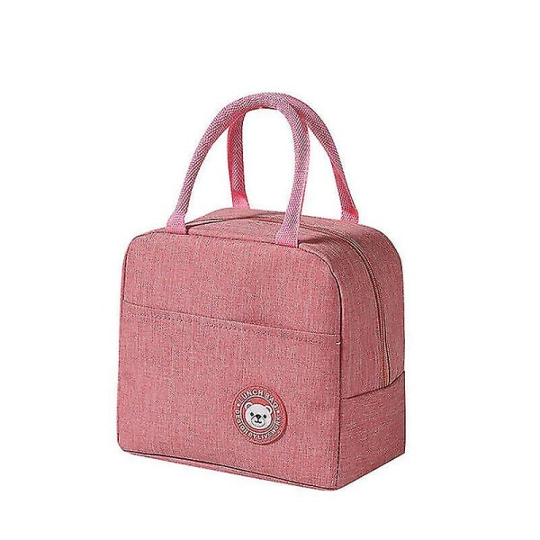 Lasten aikuisten lounaskassi, eristetty kylmälaukku Picnic Bag School Lunch Box vaaleanpunainen Pink