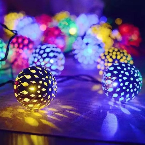 10ft 20 Led Marockansk Globe Led Fairy String Lights För Jul (varm vit) Multicolor