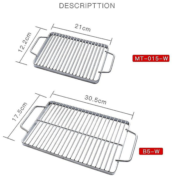 Grill Bbq Grill Net Rustfritt Stål Rack Gitterrist For Grill,s