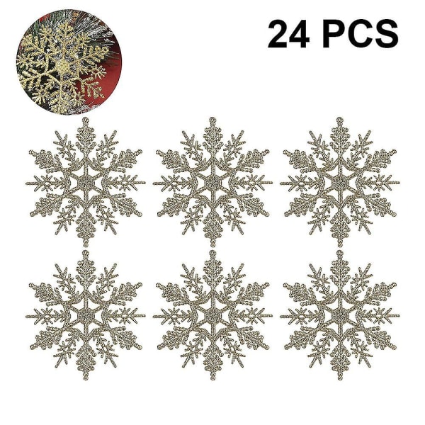 24 kpl Joulun kimaltelevaa lumihiutaletta riippuva lumihiutalepuukoristelu