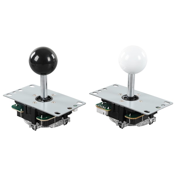 2 Spiller DIY Arkadesett USB Spillkoder Joystick Knapper Sett for Venner Sammenkomst Svart Hvit