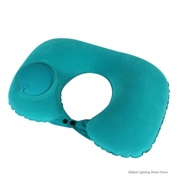 U-shape Travel Pillow Automatic Air Inflatable Airplane Car Pillows Ring Pillow Folding Press Type Bed Pillows Neck Cushion 2 gray