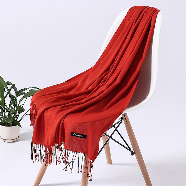 Mode Enfärgad 2022 Dam Halsduk Vinter Hijabs Tofsar Långa Damsjalar Cashmere Like Pashmina Bandana Halsdukar Wraps Echarpe FYR110-33