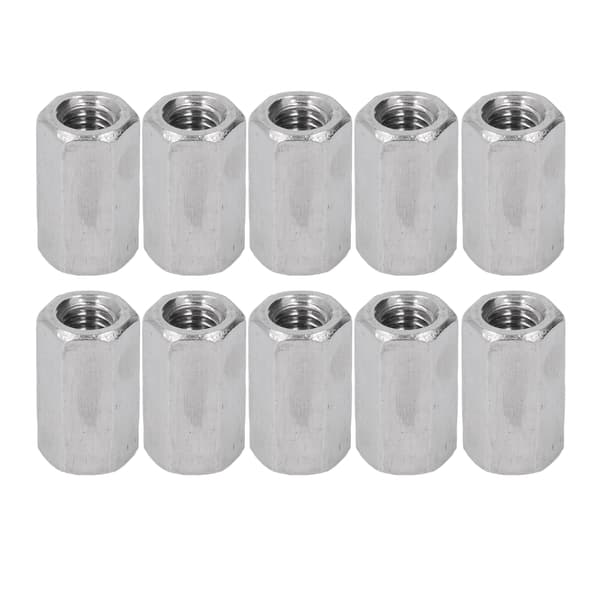 10 stk M8 304 Rustfritt Stål Sekskant Koblingsmutter Stang Kobling Feste Husholdning