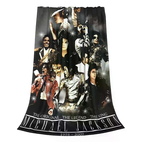 Michael Jackson Tæppe Fleece Forår/Efterår MJ Sanger Åndbart Letvægts Plaid Tæppe til Sengetøj Sofamåtte Stykke 125x100cm