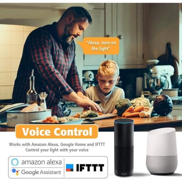 KINGSO Smart WiFi LED-lamppu, monivärinen RGB E14 C37, 5W, 450LM