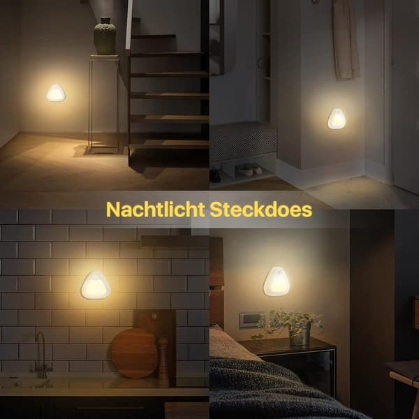 Batteridrevet LED-nattlys [2-pakning], automatisk nattlys