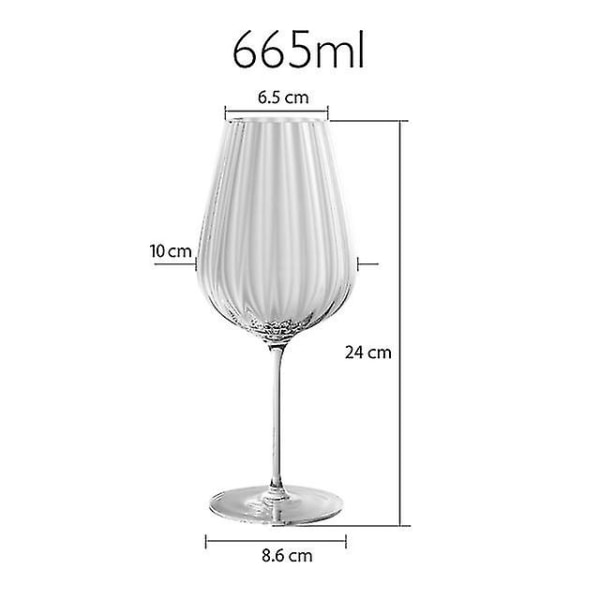 Europa Transparent Ripple Krystalglas Luksus husholdningspokal Kreativ Champagneglas Rødvinsglas Romantisk bryllupskop CLEAR 665ml