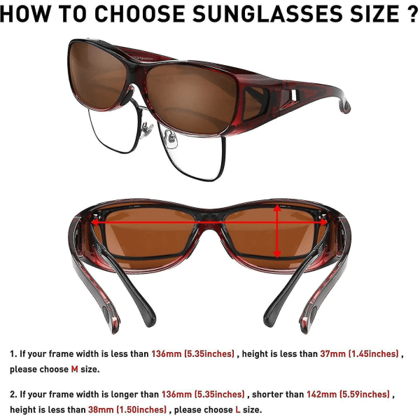 Fitover Receptbelagda Solglasögon Bär över Glasögon Överdimensionerade polariserade glasögon För Mend Kvinnor Med UV-skydd