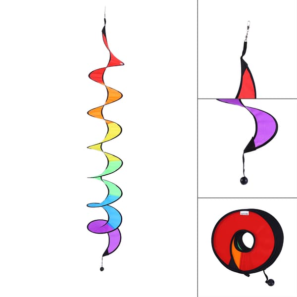 Foldbar 140cm Spiral Vindmølle Farverige Vindspinners Telts Havegård
