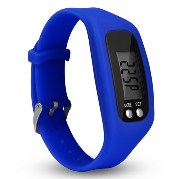 Watch med LCD-skärm Enkel användning Walking Fitness Tracker handled Blue