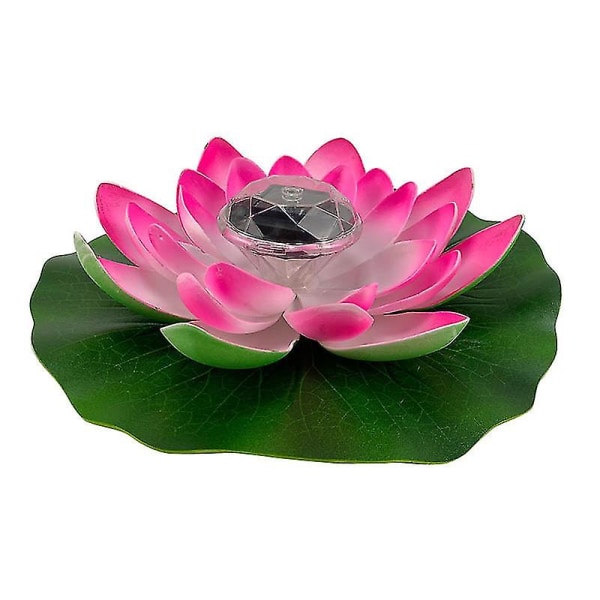 Kelluva Lotus Light, aurinkoenergialla toimiva led-vesi liljakukkia tekokukka yölamppu, valkoinen pink
