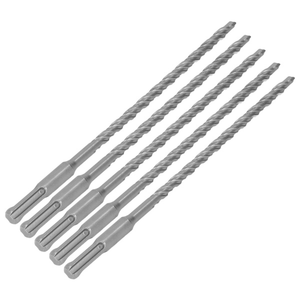 5 st slagborr med karbidspets, roterande hammarborr, 2-spåriga spiralborrar för tegel och betong, 210 mm (8,27 tum) 7 mm (0,28 tum)