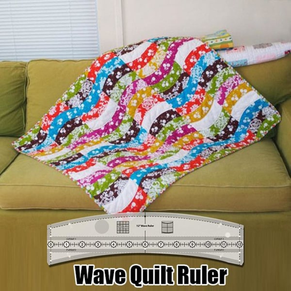 Wave Quilt Viivain Tee itse tehty askartelu stensiili leikattu taitettu malli Ompelu Wave reunaviivain 15 Inches