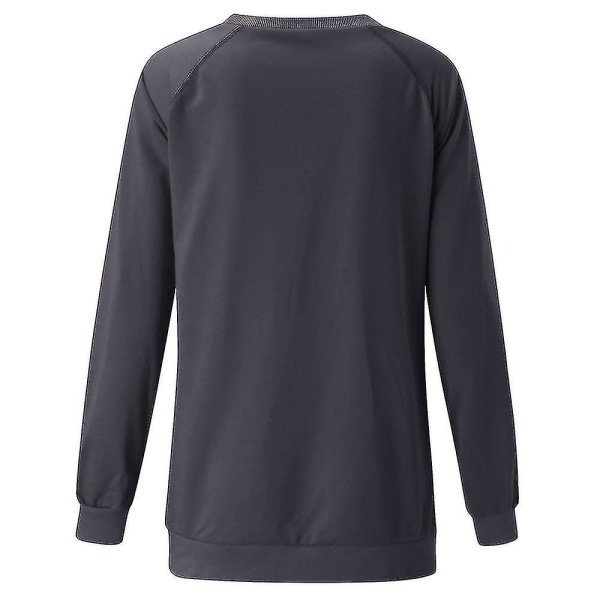 Hhcx-christmas tunika Naisten pitkähihainen T-paita Joulupukkiprintti Topit Pusero Grey XL