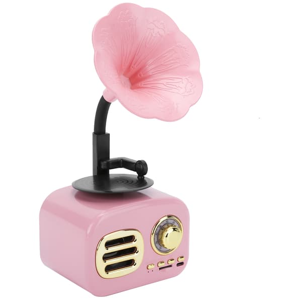 Bærbar Vintage Retro Bluetooth-høyttaler - Rosa