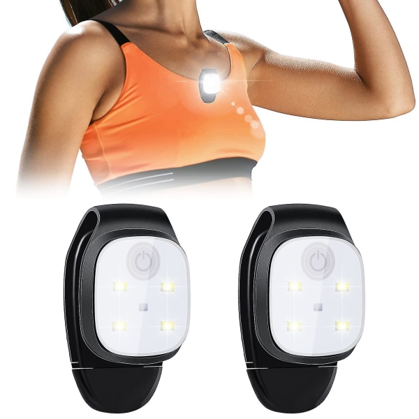 2 st Outdoor Night Clip On Running Lights Reflexive USB Uppladdningsbart LED-ljus Liten lätt löparutrustning