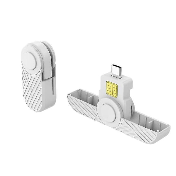 Typ-c USB Smart Card Reader Minne Id-bank Elektronisk Klonkontaktadapter Vikbar Common Access-kontaktadapter