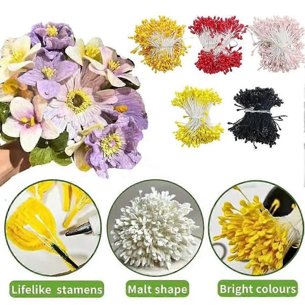 【BQ】240 stk. perleblomstsenter simuleringsblomstmateriale perlestøvbærer rose lilje materiale simuleringsblomstdekorasjon 3mm-D D
