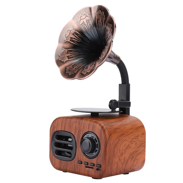 Kannettava Mini Retro Bluetooth -älykaiutin - Pähkinäpuun väri