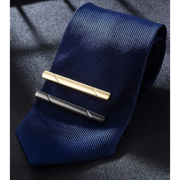 Slipsclips til mænd, 6-pack bindestangsæt til almindelige slips, ideelle gaver