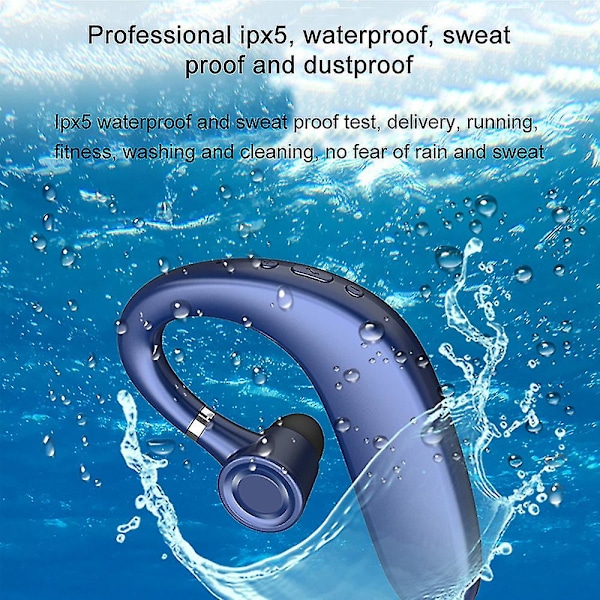 Bluetooth-headset, trådløs Bluetooth-ørestykke stilfuld blå