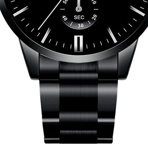 Business Mænd Date Watch Rustfrit Stål Bælte Metal Wrist Lovers Watch Sort