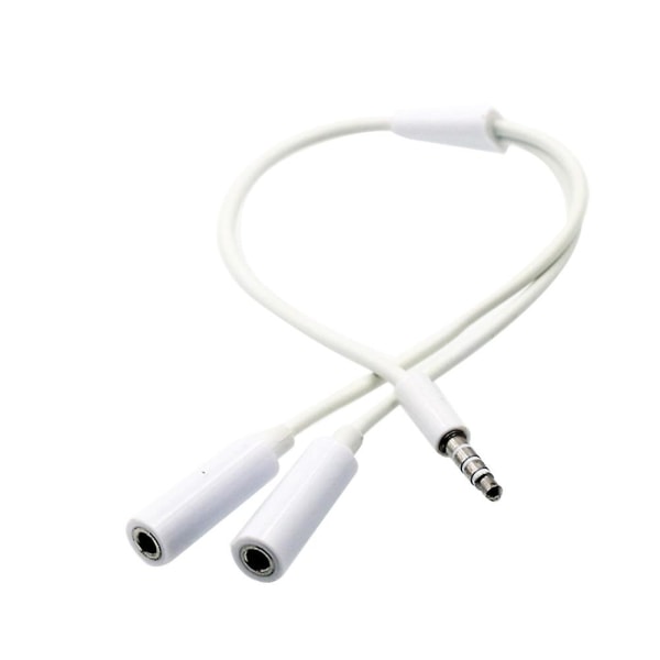 3,5 mm jack hörlursdelaradapter 1 hane till 2 hona förlängningsljudkabel för iPhone 6s Plus Samsung S7