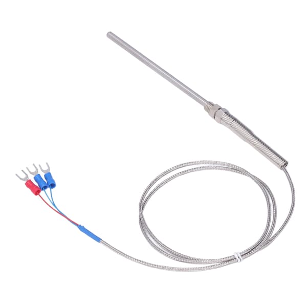 BERM 100mm PT100 Termoelement Temperaturføler Probe 0‑400℃ 1 Meter Lengde
