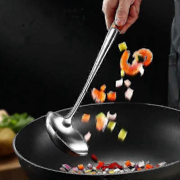 Wokspatel og slev, skimmer-slevværktøjssæt, 17 tommer spatel til wok