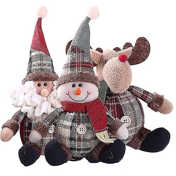 Jul Sød Lille Mand Julemand Snemand Hjortedukke Julepynt gave 3stk 3pcs