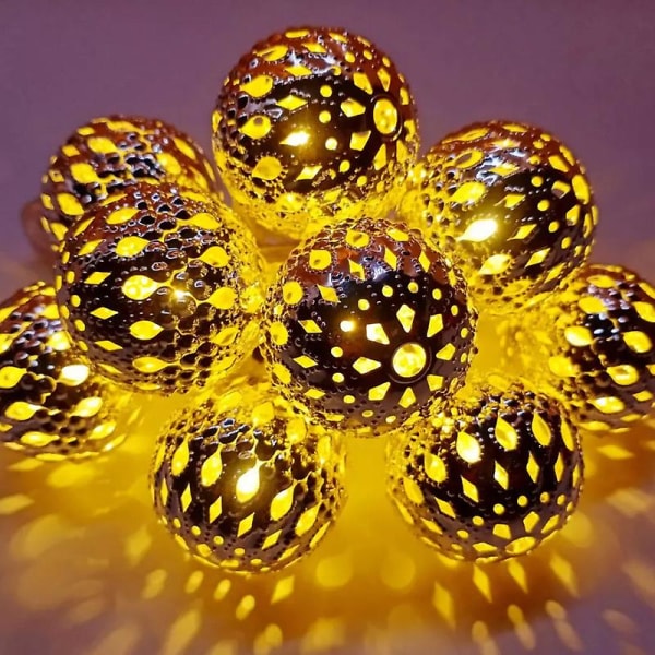 10ft 20 Led Marockansk Globe Led Fairy String Lights För Jul (varm vit) Warm White