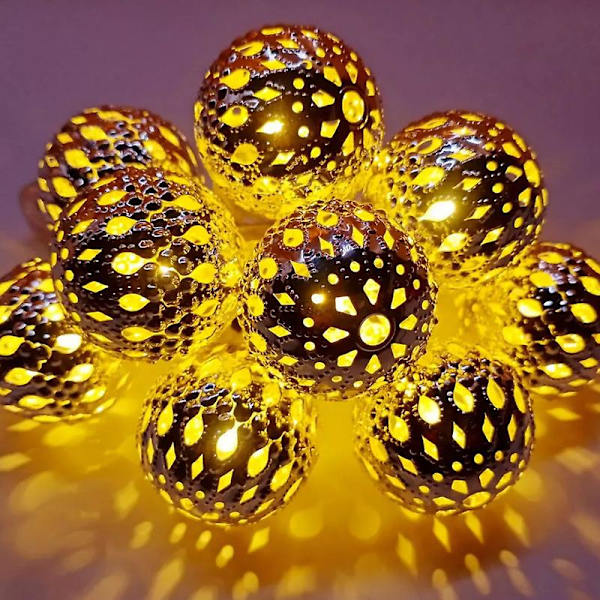 10ft 20 Led Marokkansk Globe Led Fairy String Lights til jul (varm hvid) Warm White